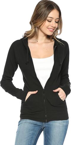 Urban Look Women's Casual Light Weight Thermal Zip Up Hoodies in Kuwait