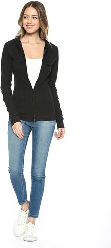 Urban Look Women's Casual Light Weight Thermal Zip Up Hoodies in Kuwait