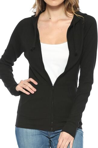 Urban Look Women's Casual Light Weight Thermal Zip Up Hoodies in Kuwait