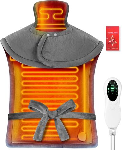 KOMAN Heating Pad for Neck and Shoulder, Weighted Electric Heating Pad for Pain Relief, Full Body Back Heated Pad with 10 Heat Settings,Fast Heating,Auto Shut-Off,Mom Birthday Gift(Sea Blue) in Saudi Arabia