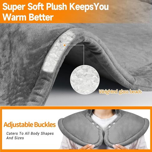 KOMAN Heating Pad for Neck and Shoulder, Weighted Electric Heating Pad for Pain Relief, Full Body Back Heated Pad with 10 Heat Settings,Fast Heating,Auto Shut-Off,Mom Birthday Gift(Sea Blue) in Saudi Arabia