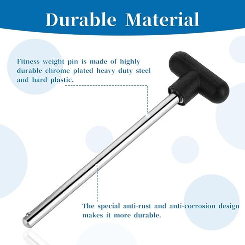 Weight Stack Pin, 1 Pcs Drop Set Pins Gym Home Gym Replacement Parts Pin Tensile 3/8 Diameter 5-1/2 Locking Space Weight Machine Pin Universal Workout Equipment for Fitness Equipment Accessories in Saudi Arabia