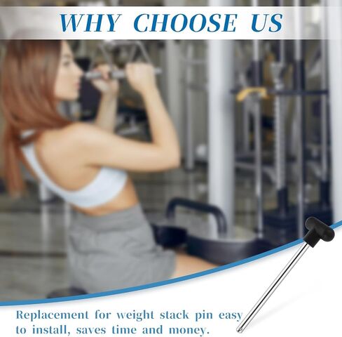 Weight Stack Pin, 1 Pcs Drop Set Pins Gym Home Gym Replacement Parts Pin Tensile 3/8 Diameter 5-1/2 Locking Space Weight Machine Pin Universal Workout Equipment for Fitness Equipment Accessories in Saudi Arabia