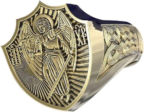 خاتم الملاك للرجال، خاتم أجنحة الملاك ريترو الملاك الدائري الدائري الشرير الصخرة الملاك السيف الدائري الهيب هوب خاتم راكبي الدراجات النارية للرجال خمر الأساطير اليونانية الملاك درع خاتم المجوهرات هدية عيد الأب الملحقات in Kuwait