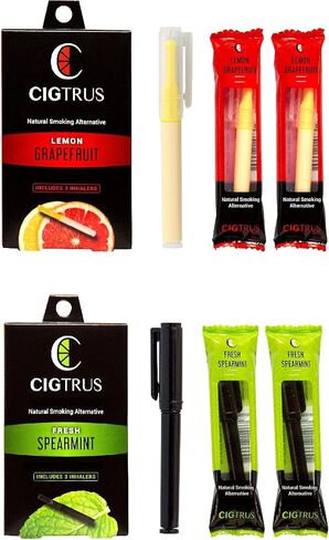 Smokeless Air Inhaler - Smoking Alternative | Tobacco-Free, Nicotine-Free, & Non-Electric | Oral Fixation Relief - Quit Smoking Aid & Vaping Aid | Fresh Spearmint & Lemon Grapefruit- 6 Pieces in Kuwait