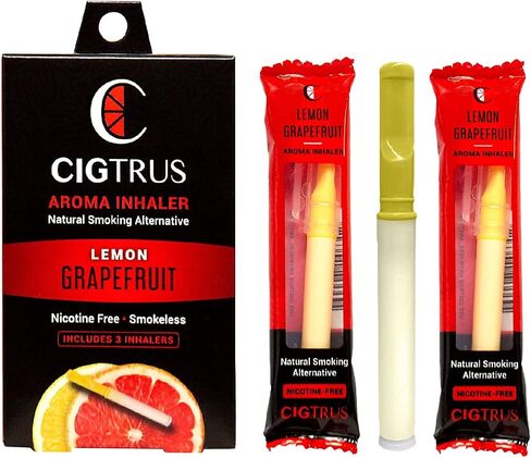 Smokeless Air Inhaler - Smoking Alternative | Tobacco-Free, Nicotine-Free, & Non-Electric | Oral Fixation Relief - Quit Smoking Aid & Vaping Aid | Fresh Spearmint & Lemon Grapefruit- 6 Pieces in Kuwait