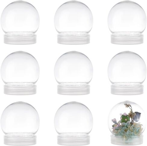 AHANDMAKER 10Pcs 2.6Inch DIY Snow Globes Clear Christmas Water Globes with Caps Snow Globe Clear Plastic Water Globe for DIY Crafts Christmas Home Decor in Saudi Arabia