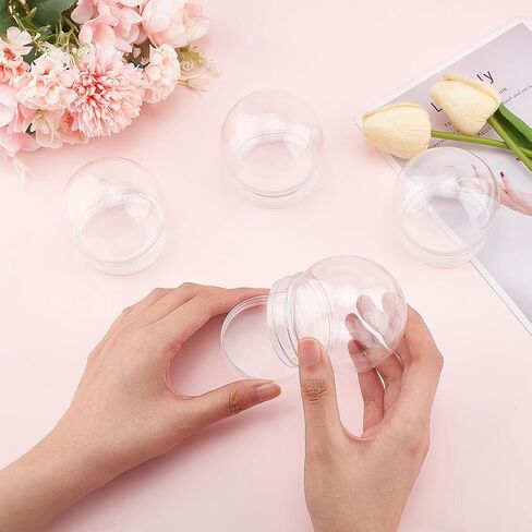 AHANDMAKER 10Pcs 2.6Inch DIY Snow Globes Clear Christmas Water Globes with Caps Snow Globe Clear Plastic Water Globe for DIY Crafts Christmas Home Decor in Saudi Arabia