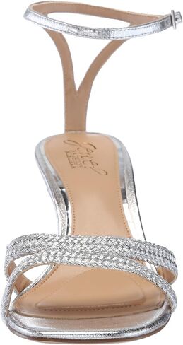 Jewel Badgley Mischka Hayzel Metallic Kitten Heel Sandal in Kuwait