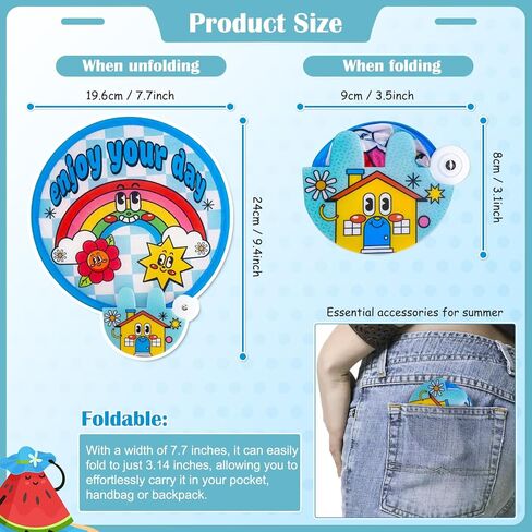 5 عبوات من مروحة اليد القابلة للطي، مروحة قابلة للطي، مروحة قابلة للطي على شكل رسوم متحركة، مراوح يدوية للنساء قابلة للطي، مناسبة للزينة لحفلات الصيف in Kuwait