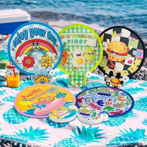 5 عبوات من مروحة اليد القابلة للطي، مروحة قابلة للطي، مروحة قابلة للطي على شكل رسوم متحركة، مراوح يدوية للنساء قابلة للطي، مناسبة للزينة لحفلات الصيف in Kuwait