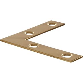 Hardware Essentials 851101 Flat Corner Brace Iron Bright Brass 2" - 4 Pack