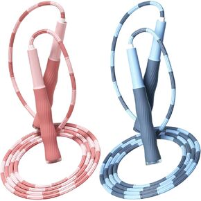 Redify Upgraded Soft Beaded Jump Rope for Kids,Tangle-Free Segmented Kids Jump Rope with Soft Anti-slip Handles,Adjustable Jumping Rope for Children Women and Men Fitness 9.2 Feet,Gifts for Kids