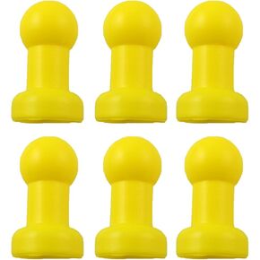 6PCS Trampoline Steel Pole Caps 25mm Diameter Plastic Ball Caps Game Facility Ball Shaped Protective Caps G Shaped Top Net Hook Enclosure Suitable for Iron Bed Frame Protection Yellow