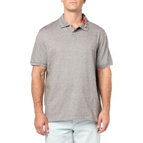 GUESS Men's Flower Embroidered Rib Short Sleeve Polo