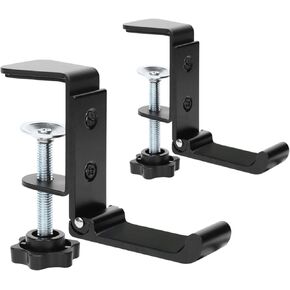 Headphone Hook(1 Pack), PC Gaming Holder, Headset Hanger, Headphones Stand, Soundbar Mount, with Adjustable Clamp, Under Desk Design, Universal Fit