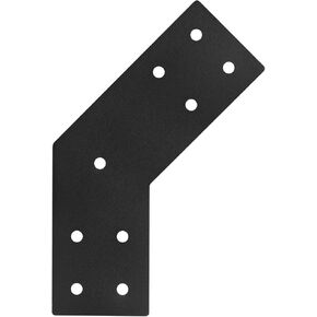 4 Pcs 45 Degree L Bracket for 4" Post, 3" Width, Flat Structure Steel Mending Plate, 3.2mm Thickness