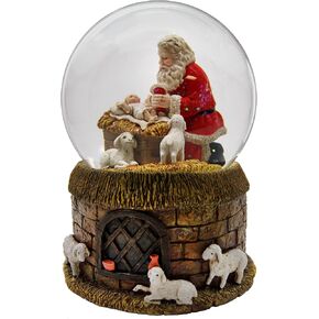 The San Francisco Music Box Company Santa and Baby Musical Water Globe
