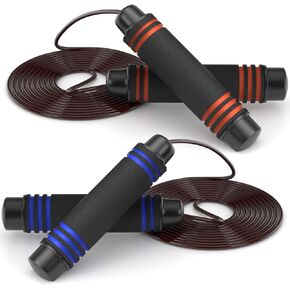 Jump Ropes for Fitness, Tangle-Free Rapid Speed Jumping Rope Cable with Ball Bearings for Women, Men, and Kids, Adjustable Steel Jump Rope Workout with Foam Handles for Fitness, Home Exercise
