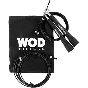 WODFitters Speed Jump Rope - Blazing Fast Double Unders - Latest Technology Adjustable Cable Jumping Rope for WODs, MMA, Martial Arts, Boxing or Home Workout - for Men, Women