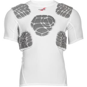 Integrated Rib, Shoulder, and Chest Combo Protection Short Sleeve Shirt Football Compression T