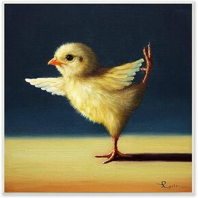 Stupell Industries Yoga Chicks Funny Animal Painting King Dancer Pose, Design by Lucia Heffernan Wall Plaque, 12 x 12, Yellow
