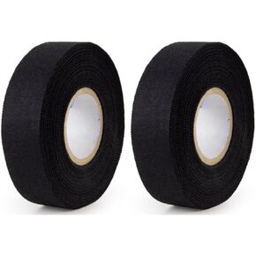 Black Hockey Tape for Hockey Sticks - 2 Rolls - 1 Inch Wide, 20 Yards Long (Cloth) - Made in The USA - Hockey Stick, Blade & Handle Protector - Grip Tape for Hockey, Handles and Other Athletics