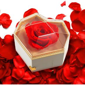 BOHIYAHOO Preserved Flowers for Mom Preserved Roses Bouquet Gift Box Delivery Mother's Day Birthday Anniversary Prime Flores Eternal Love Red Rosas Real Natural Angel Heart Regalo Women Regalos