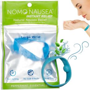 Instant Relief Large Blue Aromatherapy Anti-Nausea Bands with Acupressure