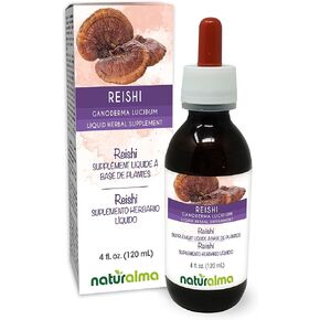 Naturalma Reishi (Ganoderma lucidum) fungus or mushroom Alcohol-free Tincture - 4 fl oz Liquid extract in drops - Herbal supplement - Vegan