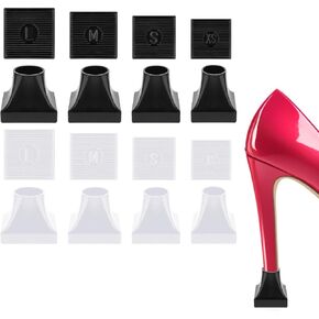 8 Pairs High Heel Protectors, 4 Sizes Heel Covers for High Heel Shoes Non-Slip Heel Protectors for Grass Shoe Heel Repair Replacement Tip Caps for Wedding Grass Gravel Outdoor Events