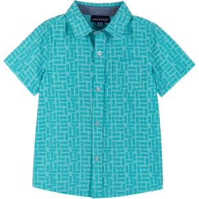 ANDY & EVAN Boys' Short Sleeve Knit Buttondown Shirt