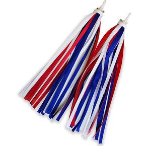 1Pair Patriotic Bike Streamers Bike Tassels Ribbon 4th of July Bike Decorations for Bicycle Scooter Tricycle Handlebar Red White Blue Bike Ornaments
