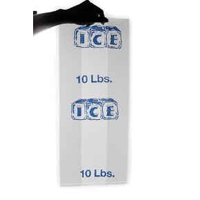 [100 Pack] 10 LB Clear Poly Ice Bags 11 in x 19 in x 1.5 mil - Durable and Heavy Duty Ice Bags Commercial Grade by EcoQuality