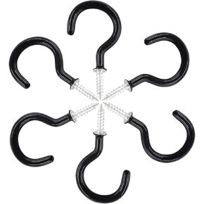Piutouyar 24 Pcs Vinyl Coated Screw-in Hook, White Cup Hooks, 1-1/2 Inches Ceiling Hooks for Hanging Cup, Bracelet, Photo