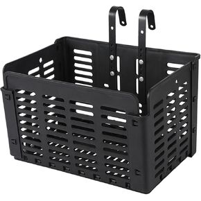 Detchable Folding Front Bike Basket, Fold-Up Detchable Front Bag with Handle, Rear Hanging Bicycle Bag Cargo Rack for Mountain Bike, Folding Bike, Road Bike, Quick Release