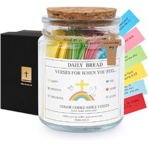 Bible Verse Jar,Read Me When Bible Verses Jar for Emotions and Feelings,Christian Gifts for Women,Bible Study Supplies,Bible Accessories,Prayer Jar,Hope Jar,Bible Stuff with Cross,Scripture Gifts