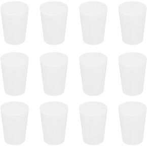 MECCANIXITY Silicone Rubber Tapered Plug 16mm to 20mm Solid Test Tubes Bungs Stopper White Translucent for Lab Home 12 Pieces