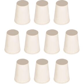 Solid Lab Rubber Stoppers Drilled Silicone Plugs, [for Glass Ports, Pipe Mouths] - 13-17mm/White/ 15Pcs