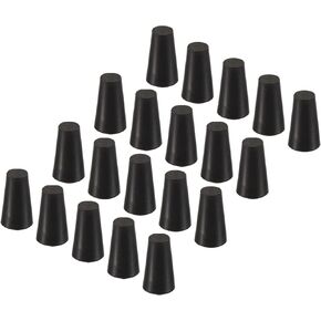 YOKIVE 20Pcs Rubber Stoppers, Tapered Plugs with High-Temperature Resistance | Protect Hole, Great for Lab Industry (Black, 8.2mm to 12.7mm)