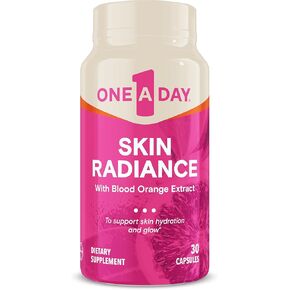 One A Day Skin Radiance, Skin Supplement to Support Skin Hydration & Glow with Blood Orange Extract & Collagen Health with Vitamin C & Vitamin E, 30 Capsules