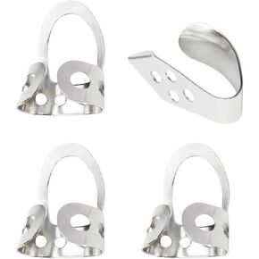 Stainless Steel Finger Picks Banjo Finger Pick Open Design Finger Pick Guitar Thumb Pick Adjustable Guitar Plectrum Guitar Accessories (Silver)