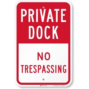 SmartSign "Private Dock - No Trespassing" Sign | 12" x 18" 3M Engineer Grade Reflective Aluminum