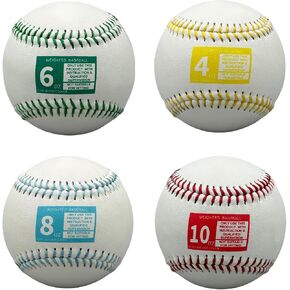 Play 9 Baseball Leather Weighted Baseball Training Set of 4 in for Teen and Adults for arm Velocity Training Ideal for Throwing and Pitching. (Set of 4)