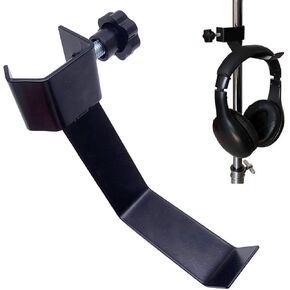 Clamp On Headphone Holder Headset Hanger Hook Rack for Microphone Stand Musical Stand Universal Accessory Holder for Headphone, Cords, Tambourines, etc