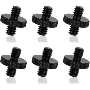 6pcs Mic Stand Adapter, 1/4" Male to 1/4" Male Mic Screw Adapter Sturdy Aluminum Alloy Tripod Screw Adapter for Camera Microphone Stand Tripod