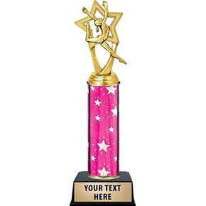 Crown Awards Gymnastics Star Female Trophies, Personalized Pink Gymnastics Star Female Trophy, Engraving Included Prime