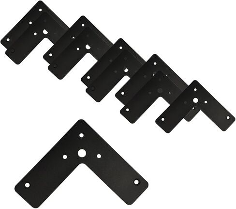 10x أقواس مسطحة على شكل حرف L، لوحات إصلاح مسطحة مقاس 4 بوصات، أقواس زاوية، أقواس زوايا لوحة إصلاح مسطحة، أقواس دعامة سرعة خفية للزاوية، تحميل 33 رطلاً، سمك 2 مم أسود in Kuwait
