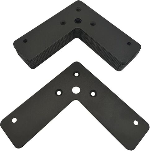 10x أقواس مسطحة على شكل حرف L، لوحات إصلاح مسطحة مقاس 4 بوصات، أقواس زاوية، أقواس زوايا لوحة إصلاح مسطحة، أقواس دعامة سرعة خفية للزاوية، تحميل 33 رطلاً، سمك 2 مم أسود in Kuwait