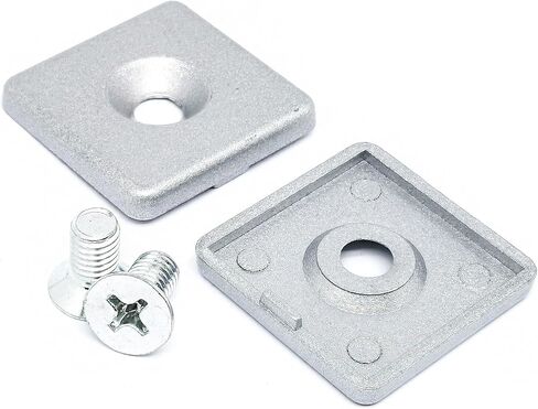 4set 2020 Series European Standard a 1/4""(6mm) Hole Profile End Cap with M6X12mm Mounting Screws,End Cap Cover for Aluminum Profile,Aluminum Extrusion t-Slot Accessories, Silver in Saudi Arabia